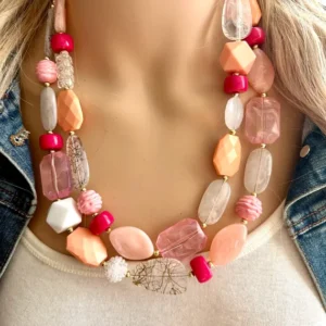 multicoloured resin necklace