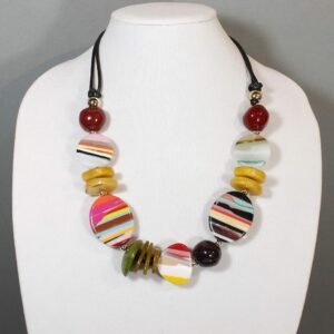 multicoloured resin necklace