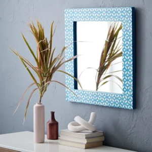 diamond bone inlay mirror blue