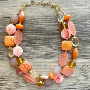 multicoloured resin necklace