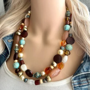 multicoloured resin necklace