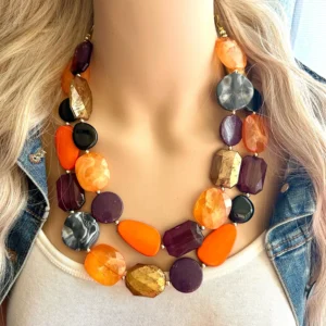 multicoloured resin necklace