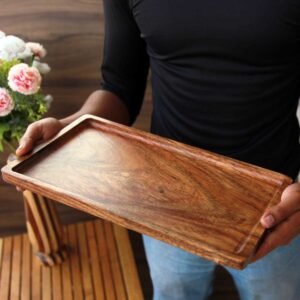 rectangular wooden serving tray
