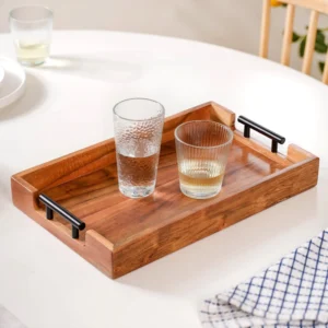 wooden tray with handles