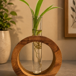 wooden flower vase